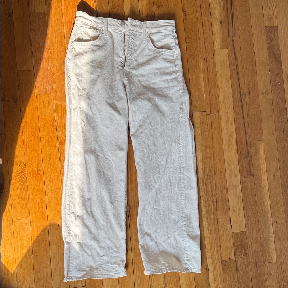 MOTHER Women's Straight Leg Jeans in Cream